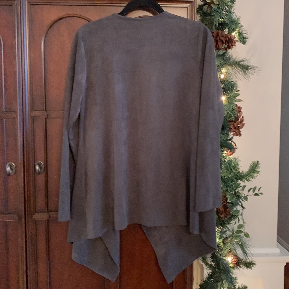 Soft Surroundings Dark Gray Suede Jacket - image 3